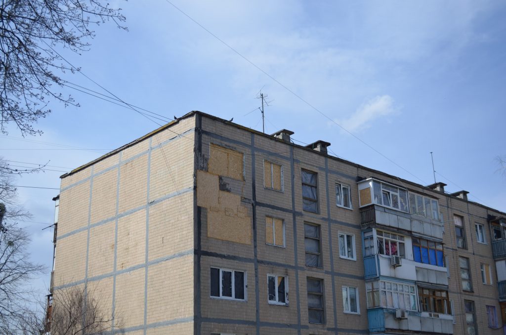 Damaged house in Ukraine